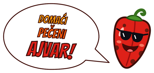 Naljepnica Ajvar s paprikom u sunčanim naočalama