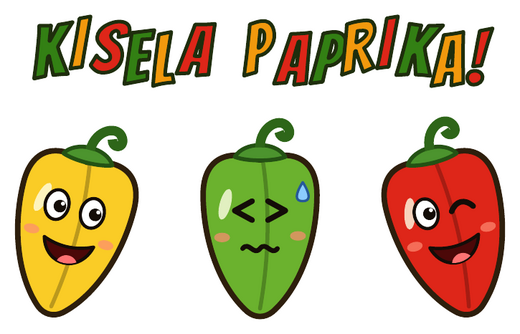 Naljepnica Kisela paprika s tri paprike