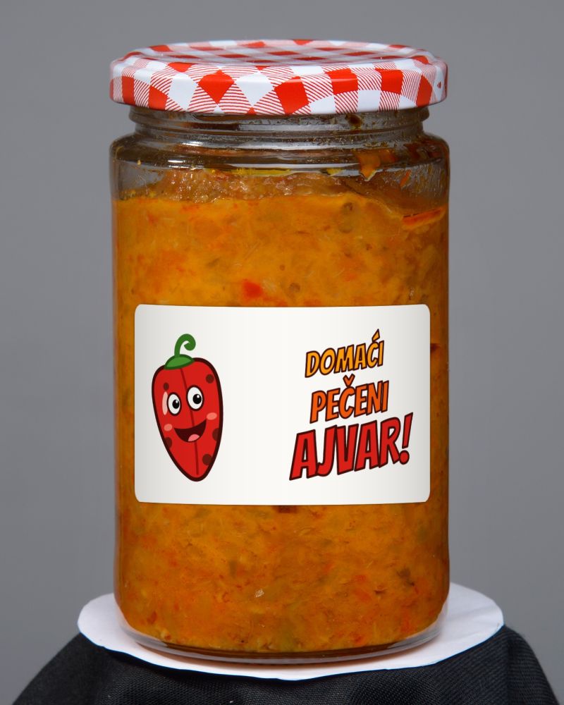 Tegla domaćeg pečenog ajvara s naljepnicom